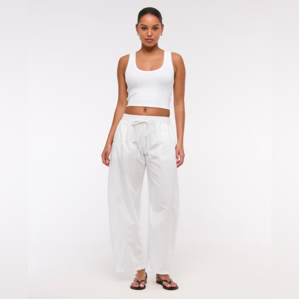 Abercrombie & Fitch White Wide Leg Pants